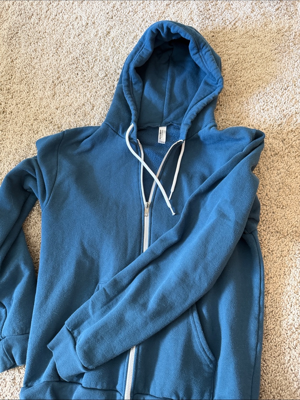 American Apparel Y2K style hoodie - Teal Blue